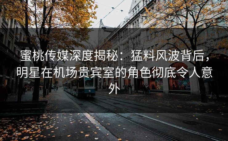 蜜桃传媒深度揭秘：猛料风波背后，明星在机场贵宾室的角色彻底令人意外