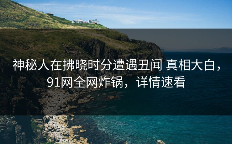 神秘人在拂晓时分遭遇丑闻 真相大白,91网全网炸锅,详情速看 神秘人在拂晓时分遭遇丑闻 真相大白,91网全网炸锅,详情速看