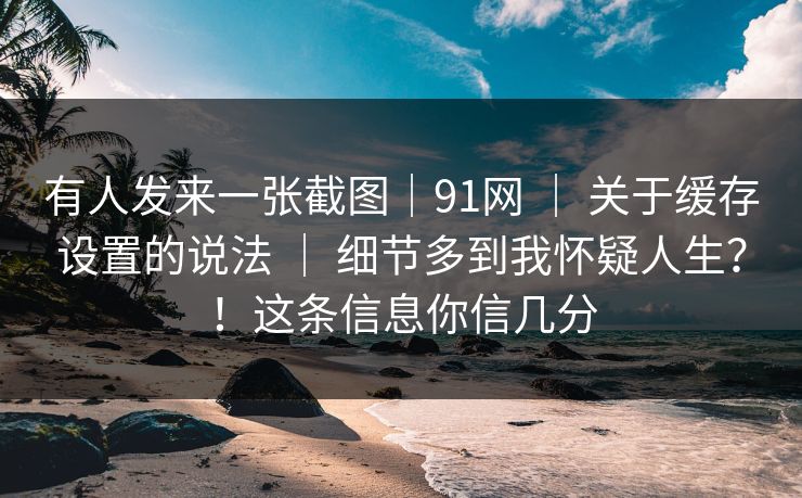 有人发来一张截图｜91网 ｜ 关于缓存设置的说法 ｜ 细节多到我怀疑人生？！这条信息你信几分